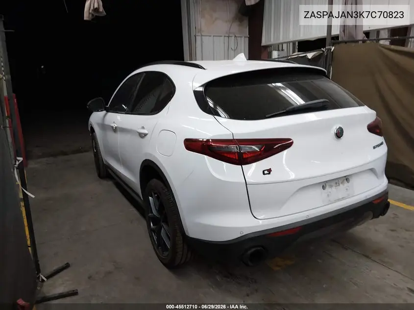 2019 Alfa Romeo Stelvio Rwd VIN: ZASPAJAN3K7C70823 Lot: 45512710