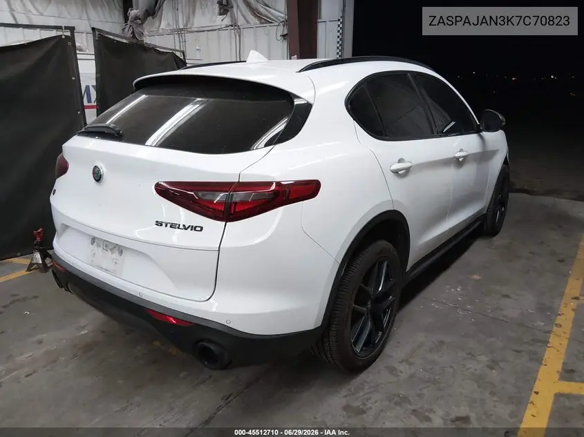 2019 Alfa Romeo Stelvio Rwd VIN: ZASPAJAN3K7C70823 Lot: 45512710