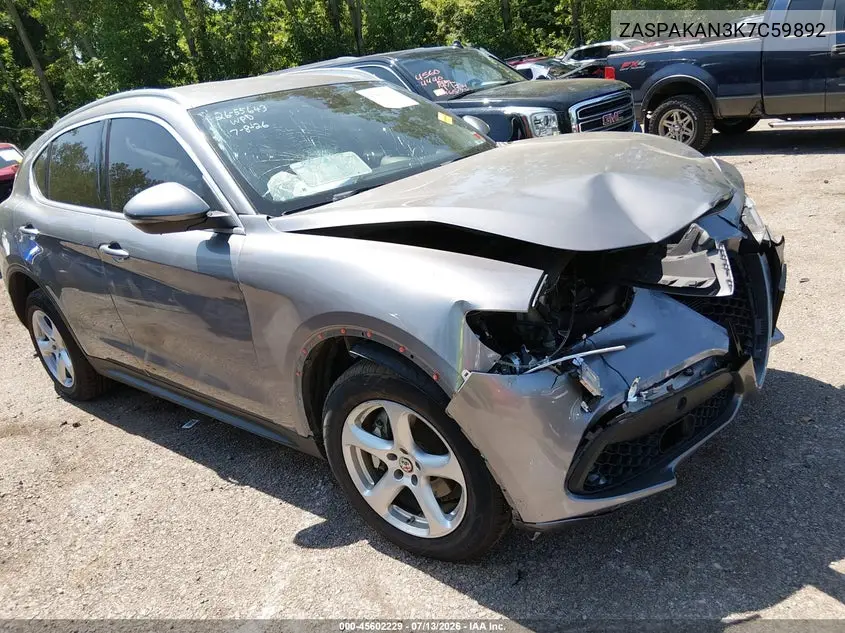2019 Alfa Romeo Stelvio Awd VIN: ZASPAKAN3K7C59892 Lot: 45602229