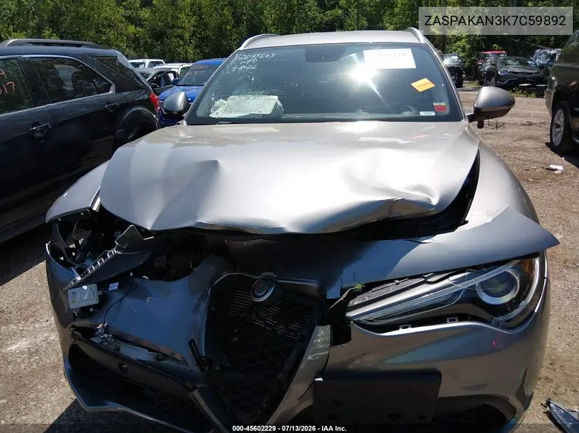 2019 Alfa Romeo Stelvio Awd VIN: ZASPAKAN3K7C59892 Lot: 45602229