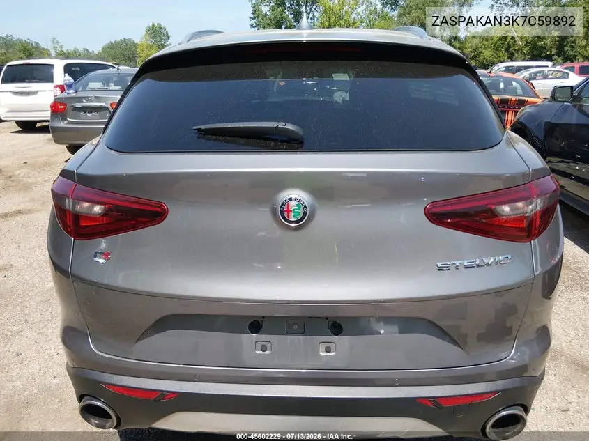 2019 Alfa Romeo Stelvio Awd VIN: ZASPAKAN3K7C59892 Lot: 45602229