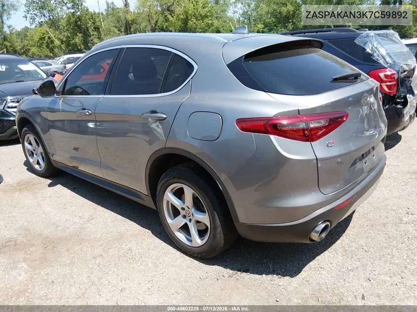 2019 Alfa Romeo Stelvio Awd VIN: ZASPAKAN3K7C59892 Lot: 45602229