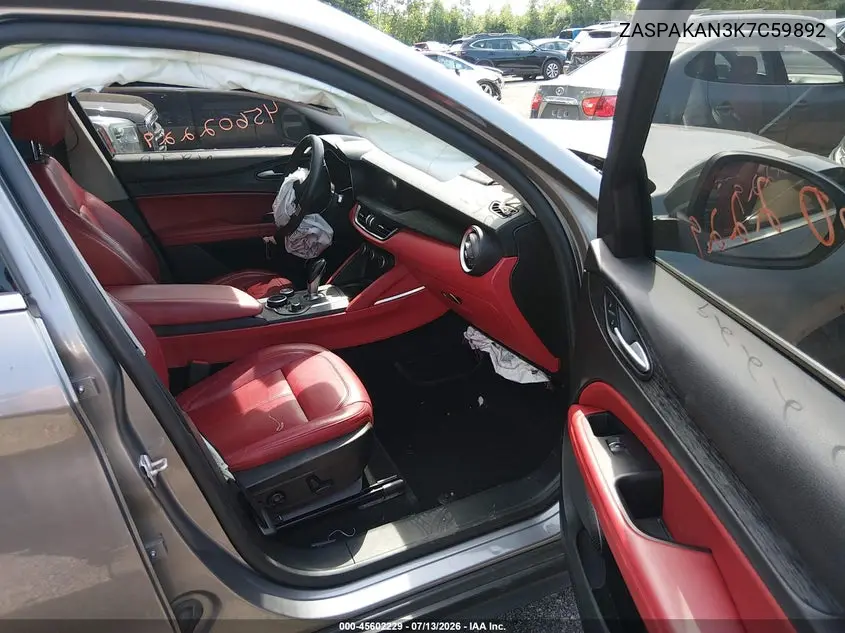 2019 Alfa Romeo Stelvio Awd VIN: ZASPAKAN3K7C59892 Lot: 45602229