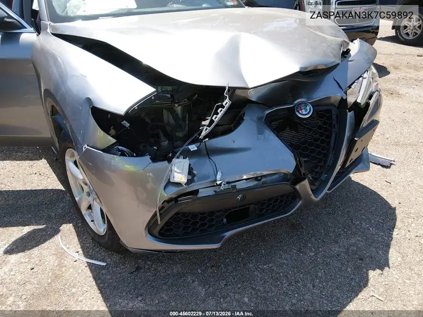 2019 Alfa Romeo Stelvio Awd VIN: ZASPAKAN3K7C59892 Lot: 45602229