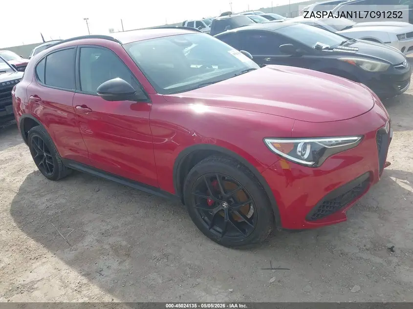 2020 Alfa Romeo Stelvio Rwd VIN: ZASPAJAN1L7C91252 Lot: 45024135