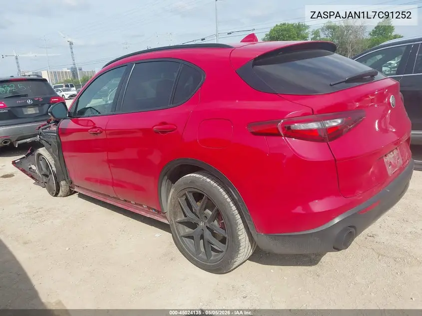 2020 Alfa Romeo Stelvio Rwd VIN: ZASPAJAN1L7C91252 Lot: 45024135