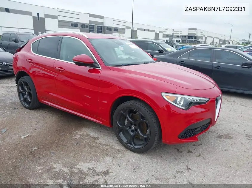 2020 Alfa Romeo Stelvio Ti Awd VIN: ZASPAKBN7L7C92331 Lot: 45055461