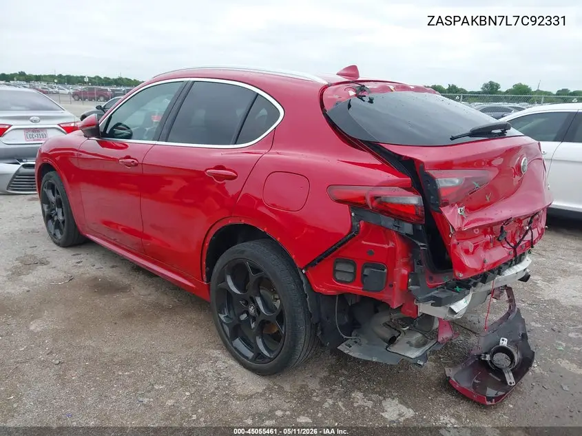 2020 Alfa Romeo Stelvio Ti Awd VIN: ZASPAKBN7L7C92331 Lot: 45055461