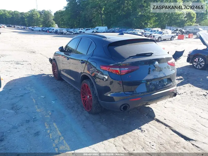 2020 Alfa Romeo Stelvio Awd VIN: ZASPAKAN4L7C92465 Lot: 45130802