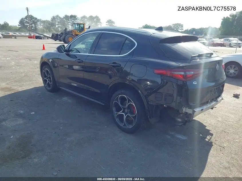2020 Alfa Romeo Stelvio Ti Awd VIN: ZASPAKBN0L7C75578 Lot: 45308630