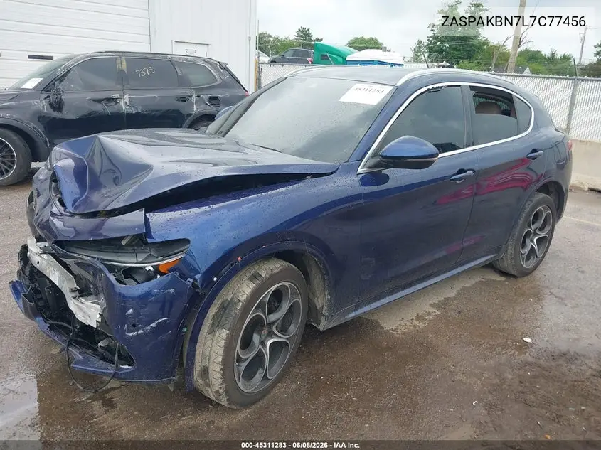2020 Alfa Romeo Stelvio Ti Lusso Awd VIN: ZASPAKBN7L7C77456 Lot: 45311283