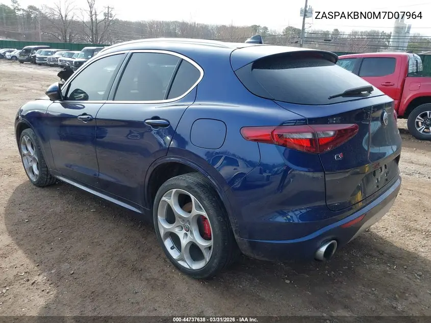 2021 Alfa Romeo Stelvio Ti Awd VIN: ZASPAKBN0M7D07964 Lot: 44737638