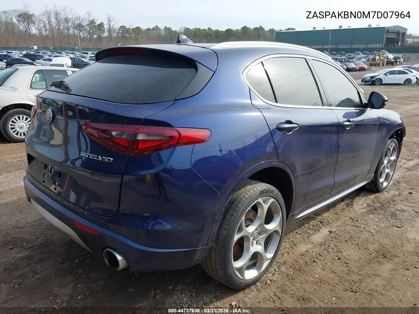 2021 Alfa Romeo Stelvio Ti Awd VIN: ZASPAKBN0M7D07964 Lot: 44737638