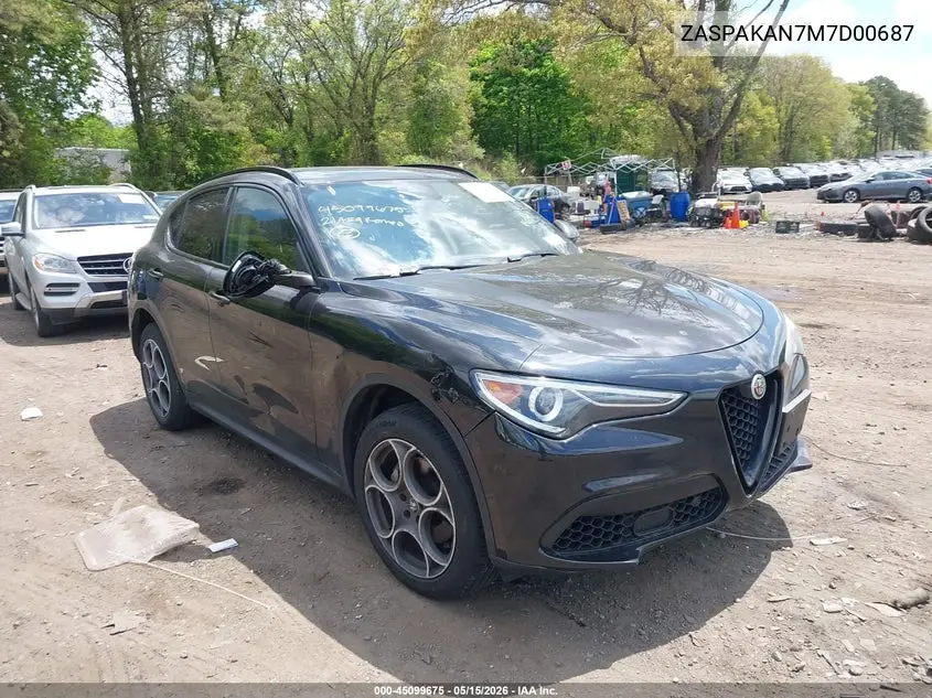2021 Alfa Romeo Stelvio Awd VIN: ZASPAKAN7M7D00687 Lot: 45099675