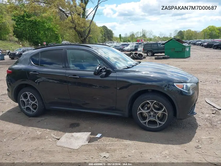 2021 Alfa Romeo Stelvio Awd VIN: ZASPAKAN7M7D00687 Lot: 45099675