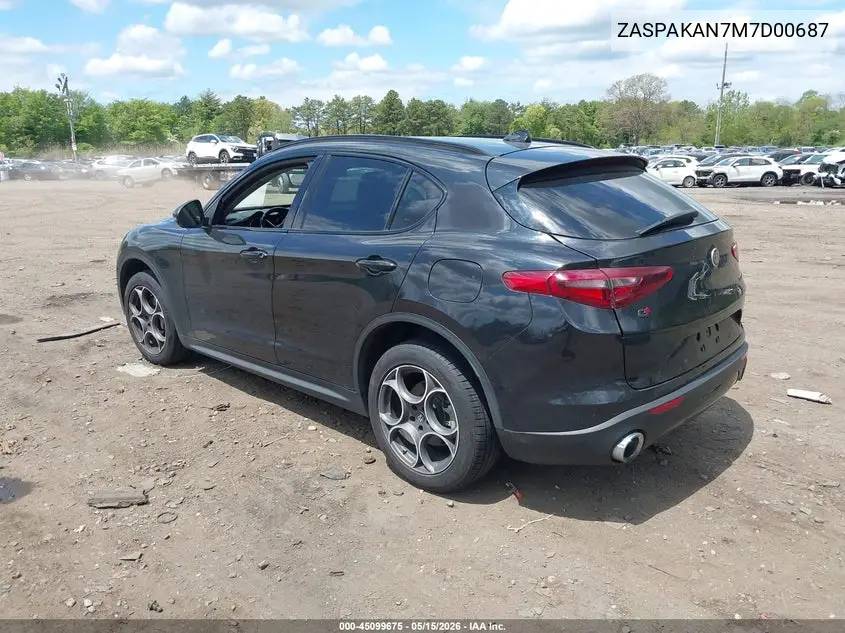 2021 Alfa Romeo Stelvio Awd VIN: ZASPAKAN7M7D00687 Lot: 45099675
