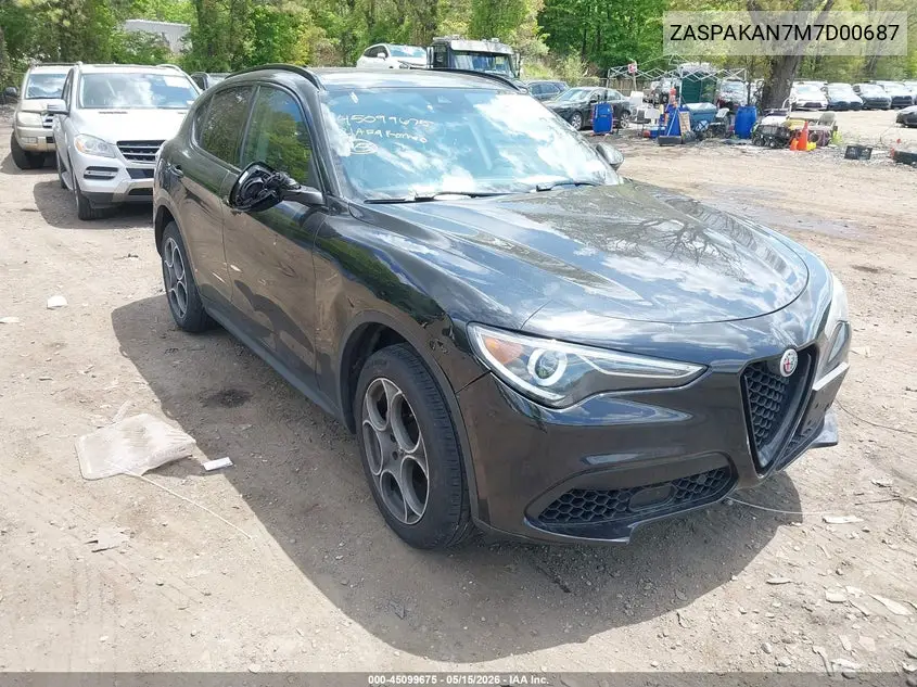 2021 Alfa Romeo Stelvio Awd VIN: ZASPAKAN7M7D00687 Lot: 45099675