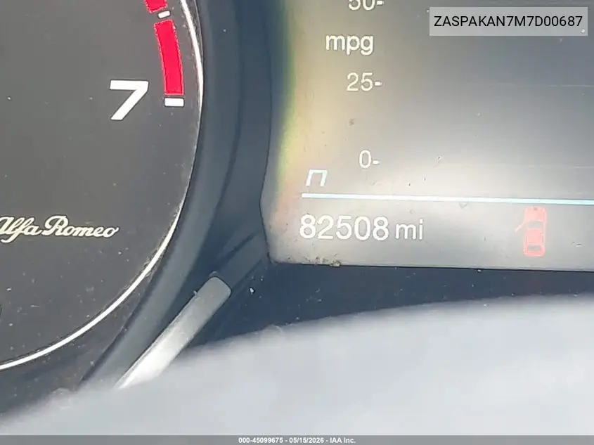 2021 Alfa Romeo Stelvio Awd VIN: ZASPAKAN7M7D00687 Lot: 45099675