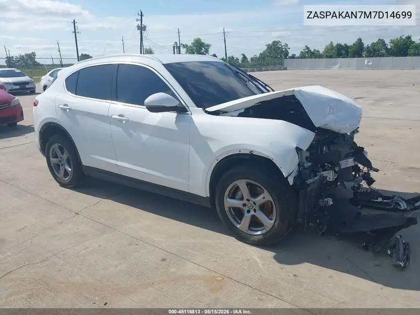 2021 Alfa Romeo Stelvio Awd VIN: ZASPAKAN7M7D14699 Lot: 45116813