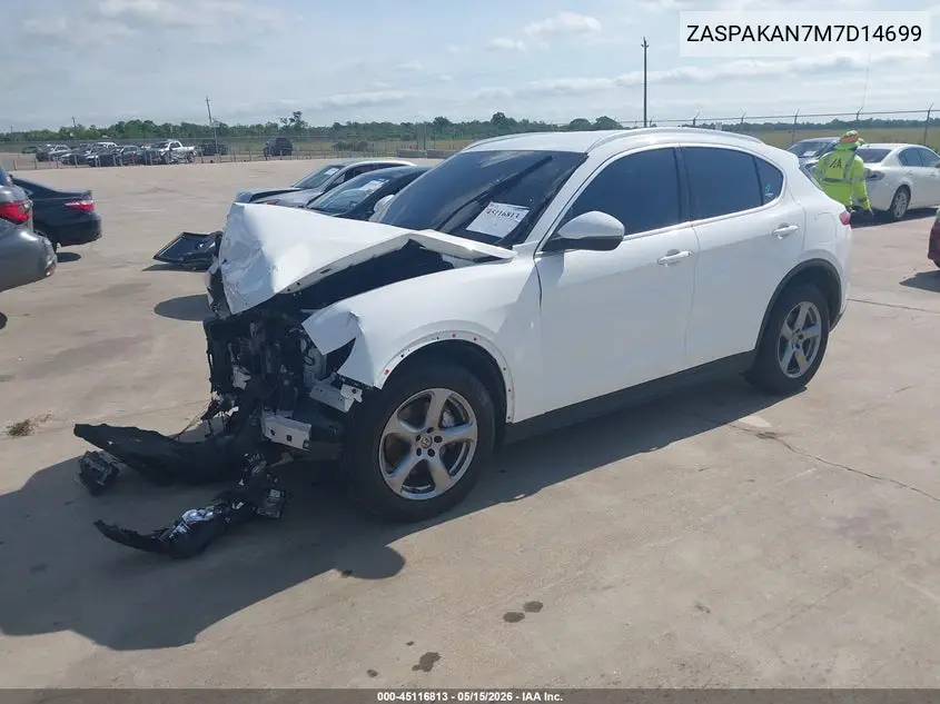 2021 Alfa Romeo Stelvio Awd VIN: ZASPAKAN7M7D14699 Lot: 45116813