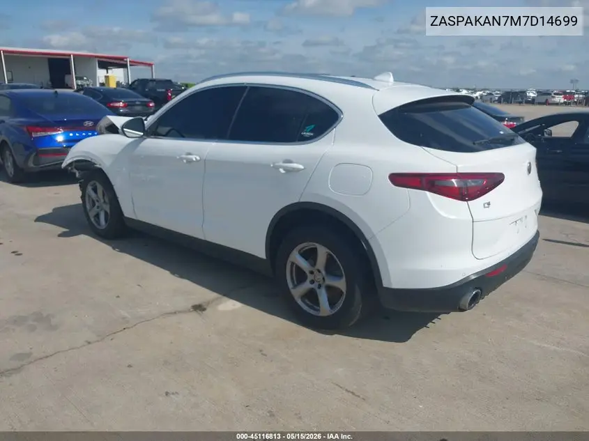 2021 Alfa Romeo Stelvio Awd VIN: ZASPAKAN7M7D14699 Lot: 45116813