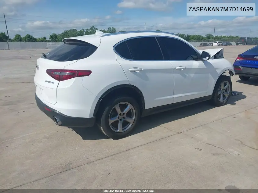 2021 Alfa Romeo Stelvio Awd VIN: ZASPAKAN7M7D14699 Lot: 45116813