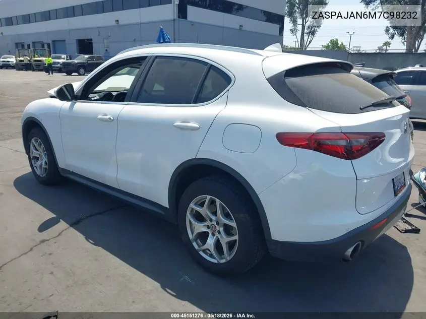 2021 Alfa Romeo Stelvio Rwd VIN: ZASPAJAN6M7C98232 Lot: 45151276