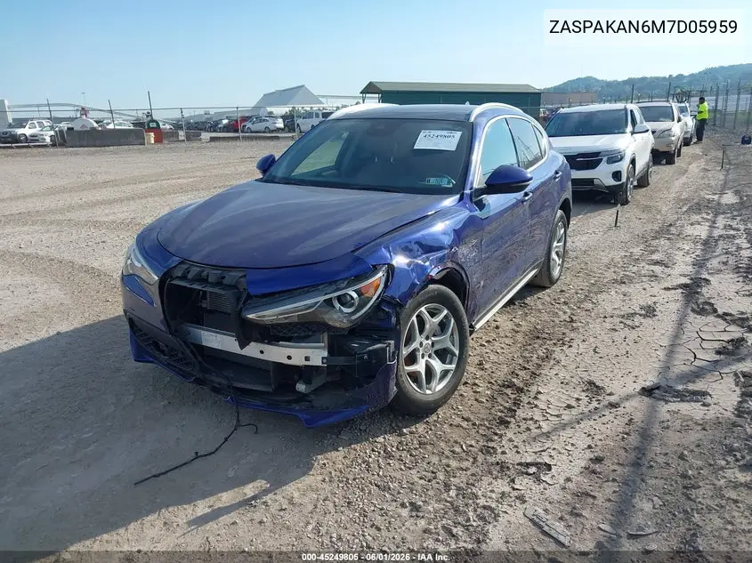 2021 Alfa Romeo Stelvio Awd VIN: ZASPAKAN6M7D05959 Lot: 45249805