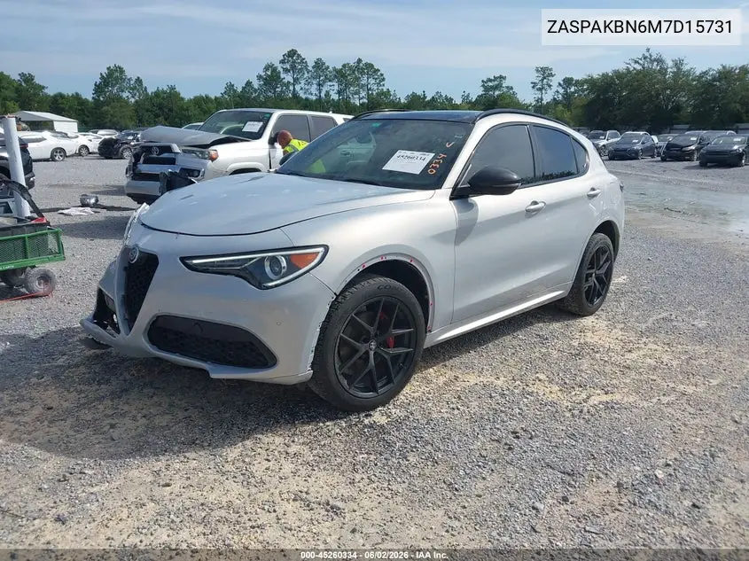 2021 Alfa Romeo Stelvio Ti Sport Awd VIN: ZASPAKBN6M7D15731 Lot: 45260334