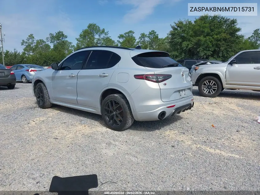 2021 Alfa Romeo Stelvio Ti Sport Awd VIN: ZASPAKBN6M7D15731 Lot: 45260334