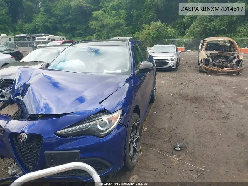 2021 Alfa Romeo Stelvio Ti Awd VIN: ZASPAKBNXM7D14517 Lot: 45370721