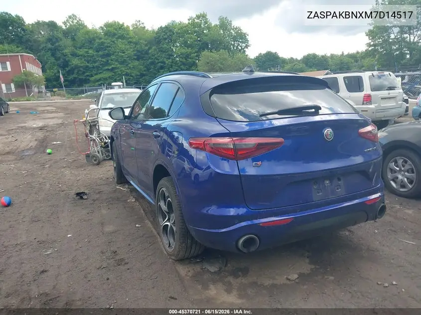 2021 Alfa Romeo Stelvio Ti Awd VIN: ZASPAKBNXM7D14517 Lot: 45370721