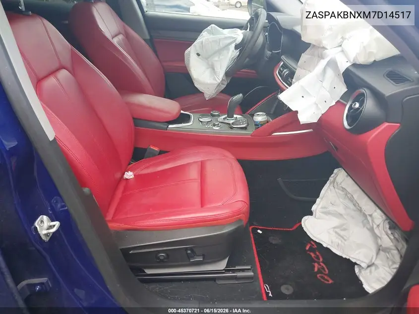 2021 Alfa Romeo Stelvio Ti Awd VIN: ZASPAKBNXM7D14517 Lot: 45370721