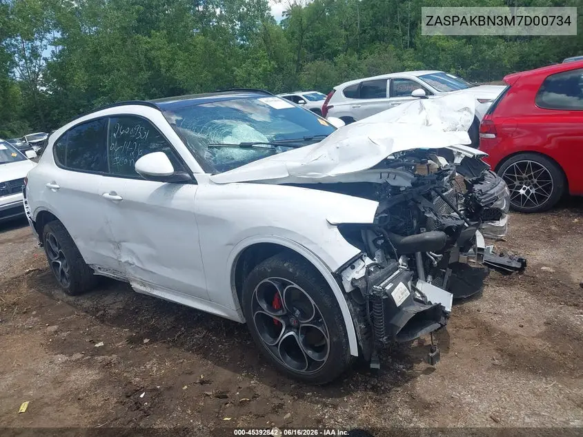 2021 Alfa Romeo Stelvio Ti Sport Awd VIN: ZASPAKBN3M7D00734 Lot: 45392842