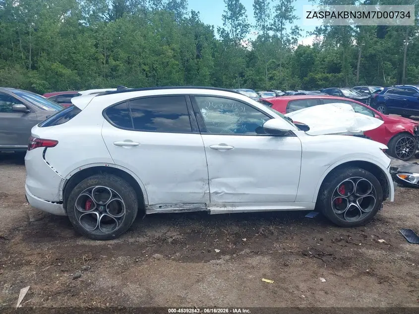 2021 Alfa Romeo Stelvio Ti Sport Awd VIN: ZASPAKBN3M7D00734 Lot: 45392842