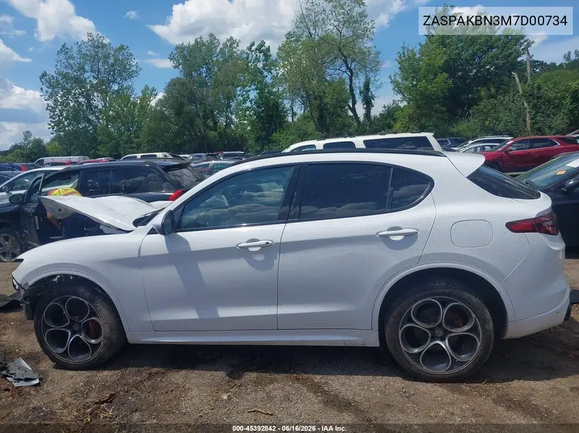 2021 Alfa Romeo Stelvio Ti Sport Awd VIN: ZASPAKBN3M7D00734 Lot: 45392842