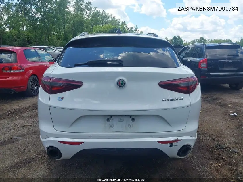 2021 Alfa Romeo Stelvio Ti Sport Awd VIN: ZASPAKBN3M7D00734 Lot: 45392842