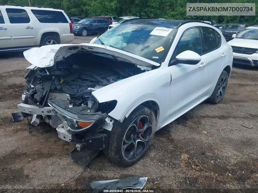 2021 Alfa Romeo Stelvio Ti Sport Awd VIN: ZASPAKBN3M7D00734 Lot: 45392842