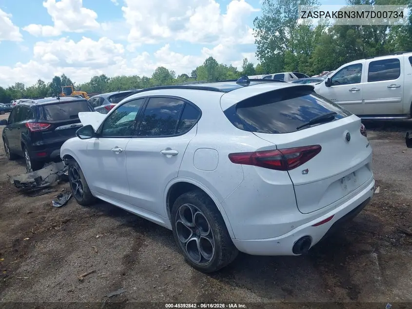 2021 Alfa Romeo Stelvio Ti Sport Awd VIN: ZASPAKBN3M7D00734 Lot: 45392842