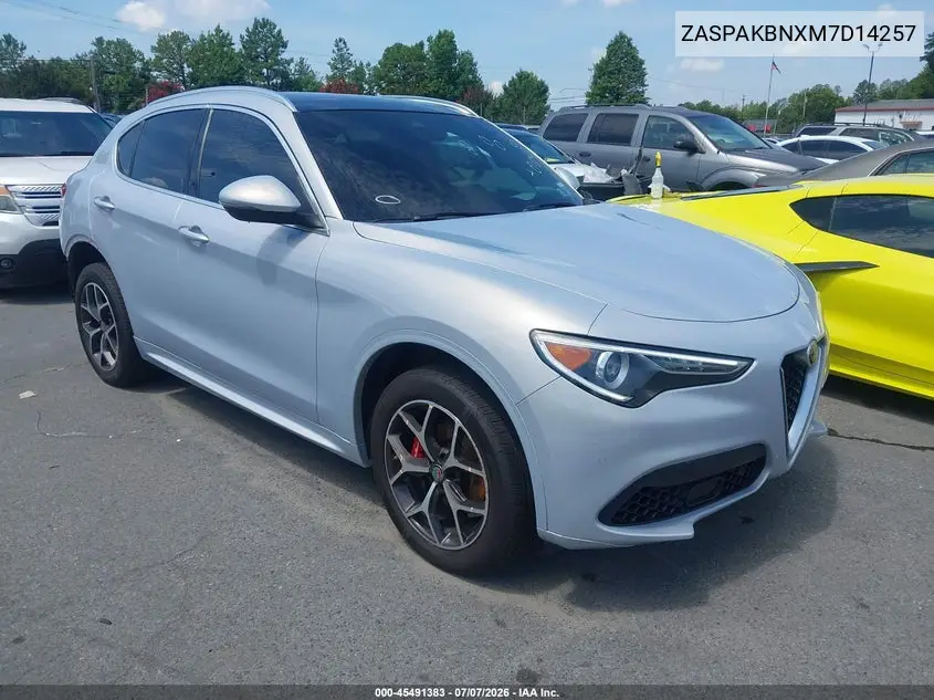2021 Alfa Romeo Stelvio Ti Awd VIN: ZASPAKBNXM7D14257 Lot: 45491383