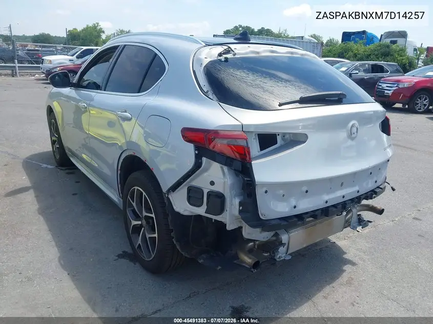 2021 Alfa Romeo Stelvio Ti Awd VIN: ZASPAKBNXM7D14257 Lot: 45491383