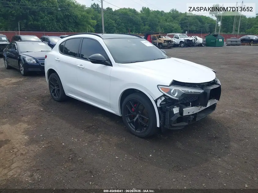 2021 Alfa Romeo Stelvio Ti Awd VIN: ZASPAKBN0M7D13652 Lot: 45494041