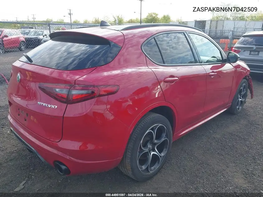 2022 Alfa Romeo Stelvio Veloce Ti Awd VIN: ZASPAKBN6N7D42509 Lot: 44951597