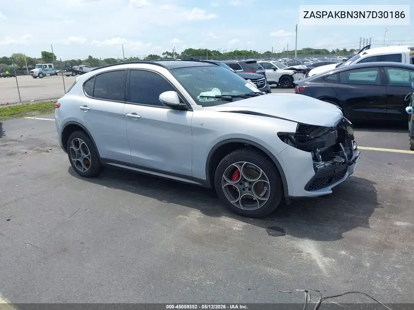 2022 Alfa Romeo Stelvio Ti Awd VIN: ZASPAKBN3N7D30186 Lot: 45059352