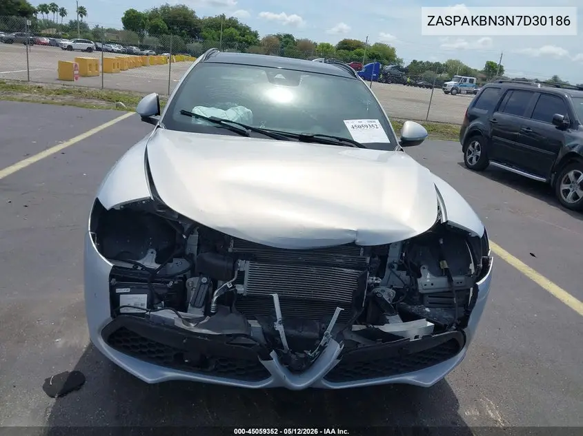2022 Alfa Romeo Stelvio Ti Awd VIN: ZASPAKBN3N7D30186 Lot: 45059352