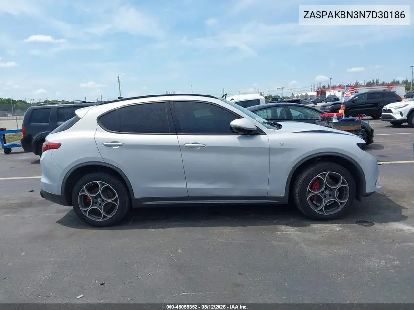 2022 Alfa Romeo Stelvio Ti Awd VIN: ZASPAKBN3N7D30186 Lot: 45059352
