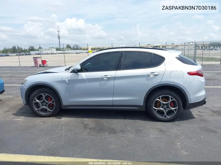 2022 Alfa Romeo Stelvio Ti Awd VIN: ZASPAKBN3N7D30186 Lot: 45059352