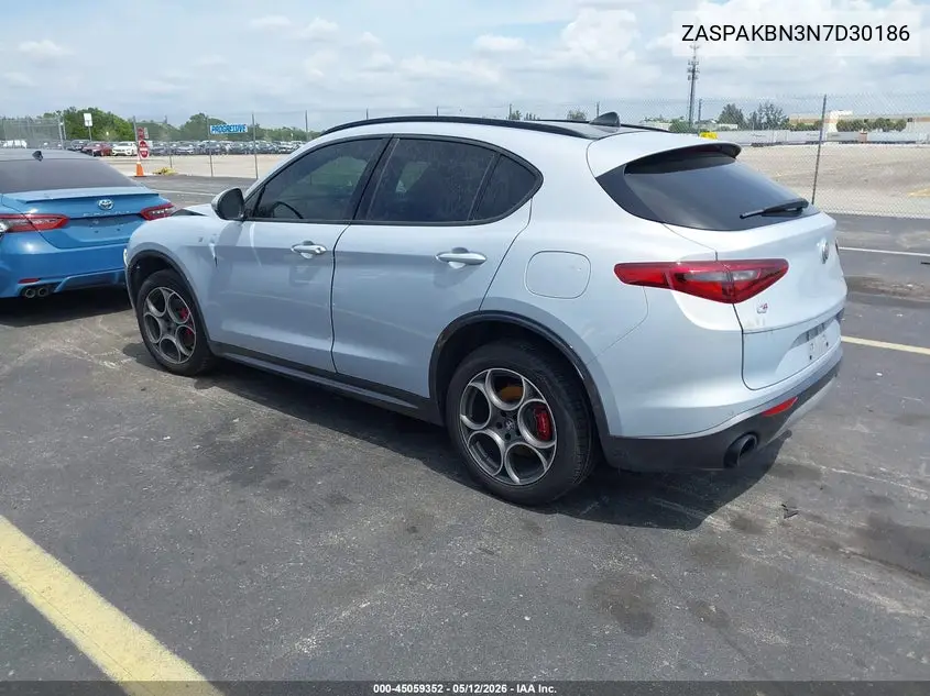 2022 Alfa Romeo Stelvio Ti Awd VIN: ZASPAKBN3N7D30186 Lot: 45059352