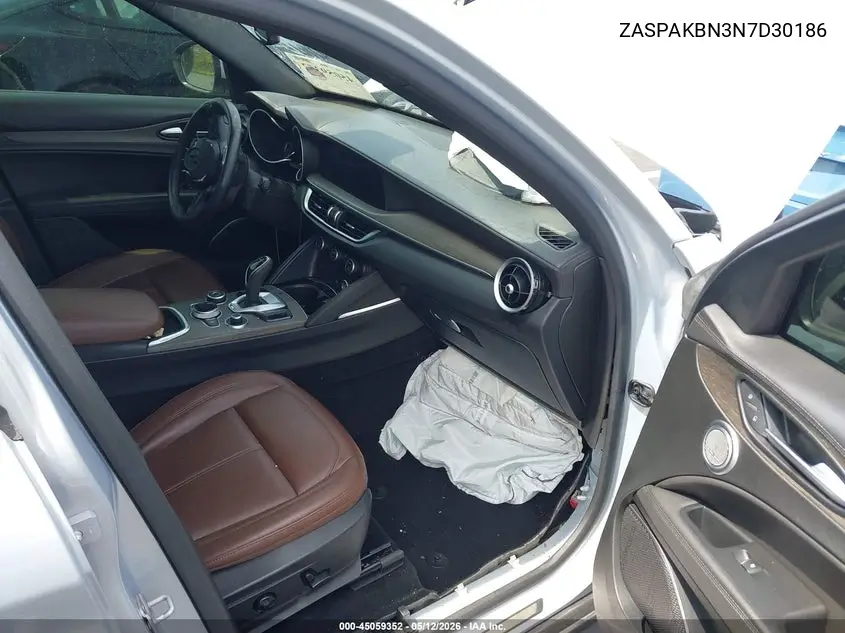 2022 Alfa Romeo Stelvio Ti Awd VIN: ZASPAKBN3N7D30186 Lot: 45059352