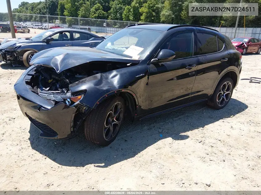 2022 Alfa Romeo Stelvio Veloce Ti Awd VIN: ZASPAKBN2N7D24511 Lot: 45238639